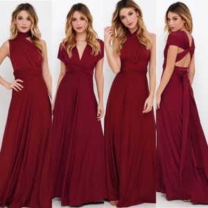 Lulu’s Convertible Infinity Dress Red Size M